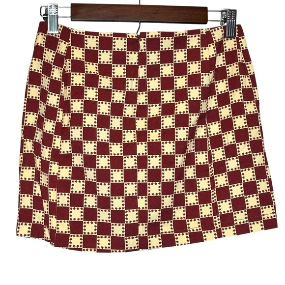 (Sold) Urban Outfitters Mini Skirt Women’s Size Small Red Yellow Check Print New - Picture 6 of 12